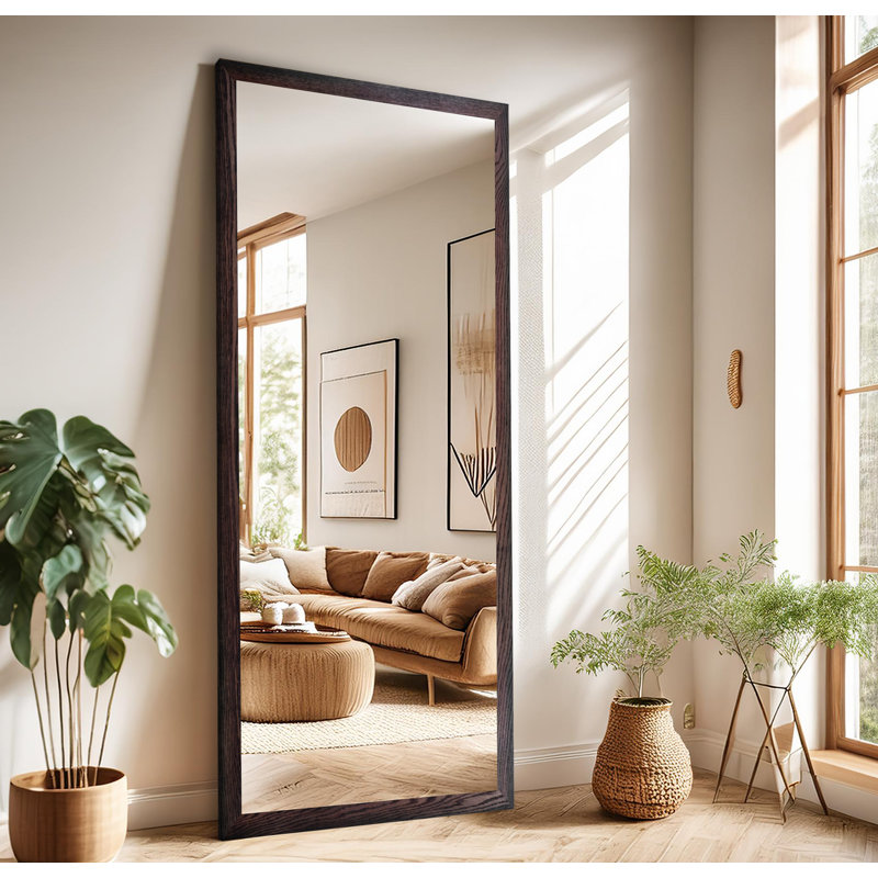 Miroir en bois franc Ebark Designs Ebark - chêne rouge 2 po, Cerise noir, 65 po x 30 po