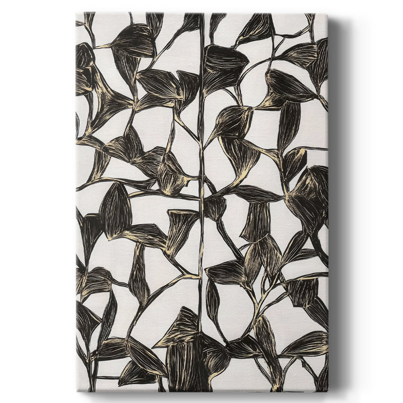 Floral sur toile tendue avec châssis CCxxv prêt à accrocher, H 18 po x l 12 po