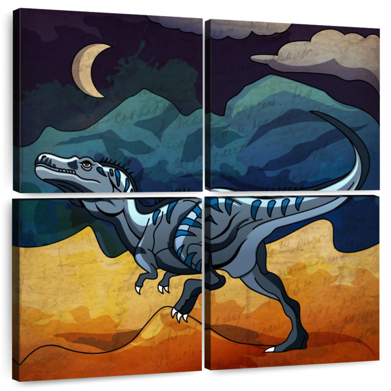 Ashelle Dinosaur In The Night, 45" H x 45" W