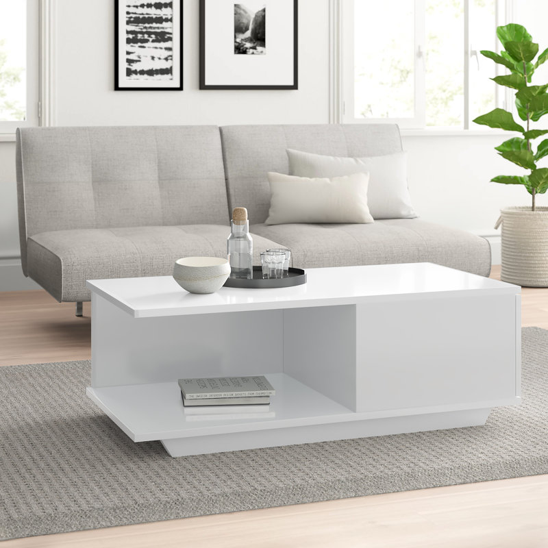 Theresa Coffee Table with Storage, White