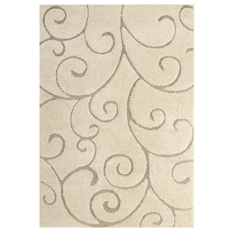 Modway Burgeon Scrolling Vine Shag Area Rug, Rectangle 5' x 8'