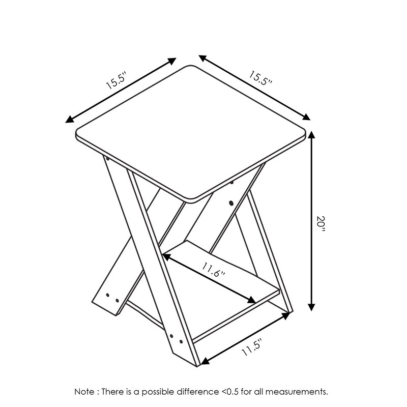 Ebern Designs Cross Legs End Table & Reviews | Wayfair