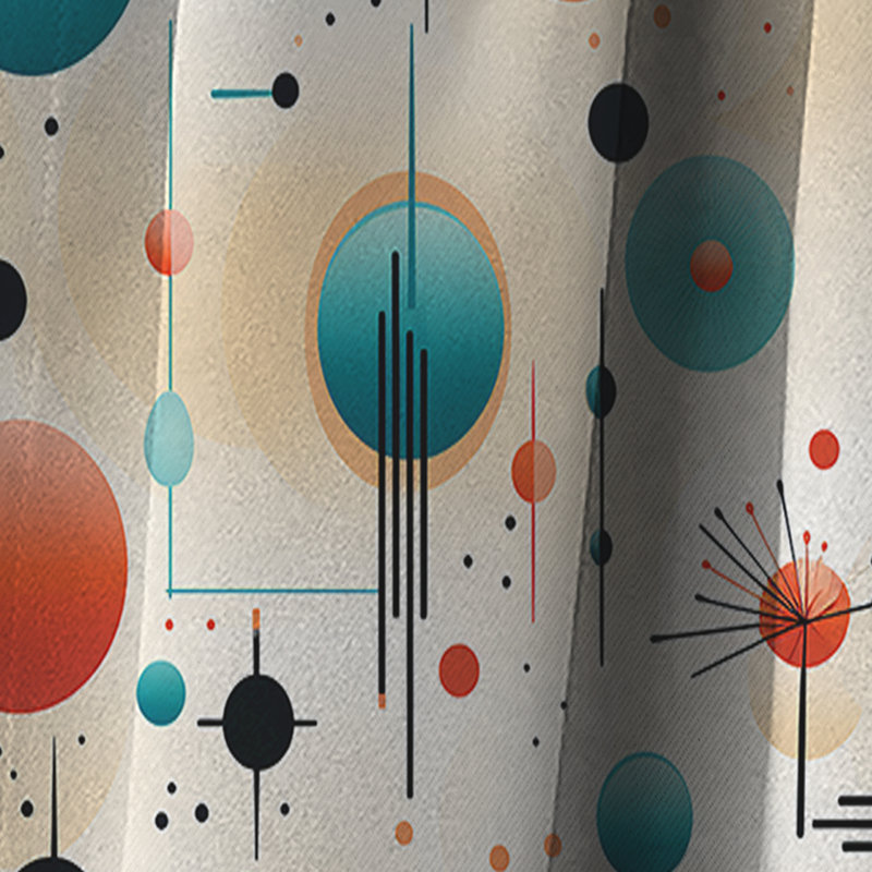 Atomic Age Modern Fusion - Rideau Mid-Century - Rideau occultant géométrique - 1 panneau, L 52 po x L 84 po