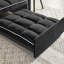 Fauteuil-lit ajustable à dossier réglable: pliant à trois, convertible, inclinable et lit simple. Chaise de lit moderne noire tendance: Threeone, pliable réglable, velours, adulte avec fonction