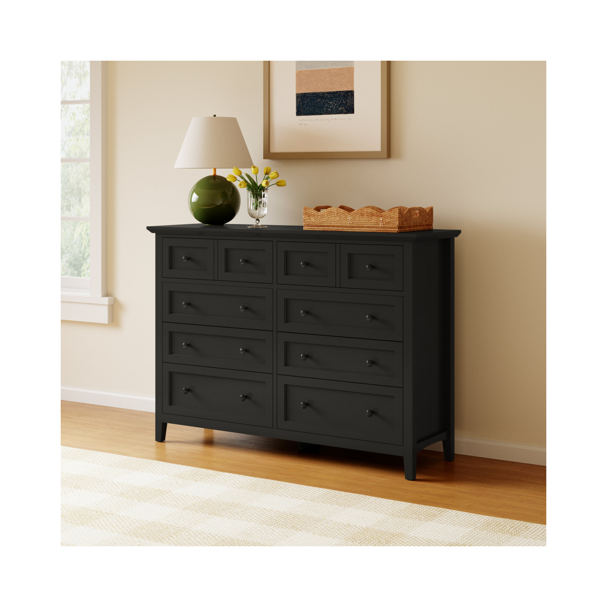 Renee 8 - Drawer Dresser, Black