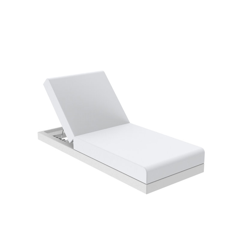 Chaise longue inclinable 78,7 po avec coussin Pixel, Blanc