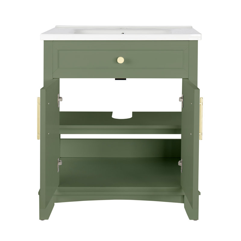 Single Bathroom Vanity with Top, Green