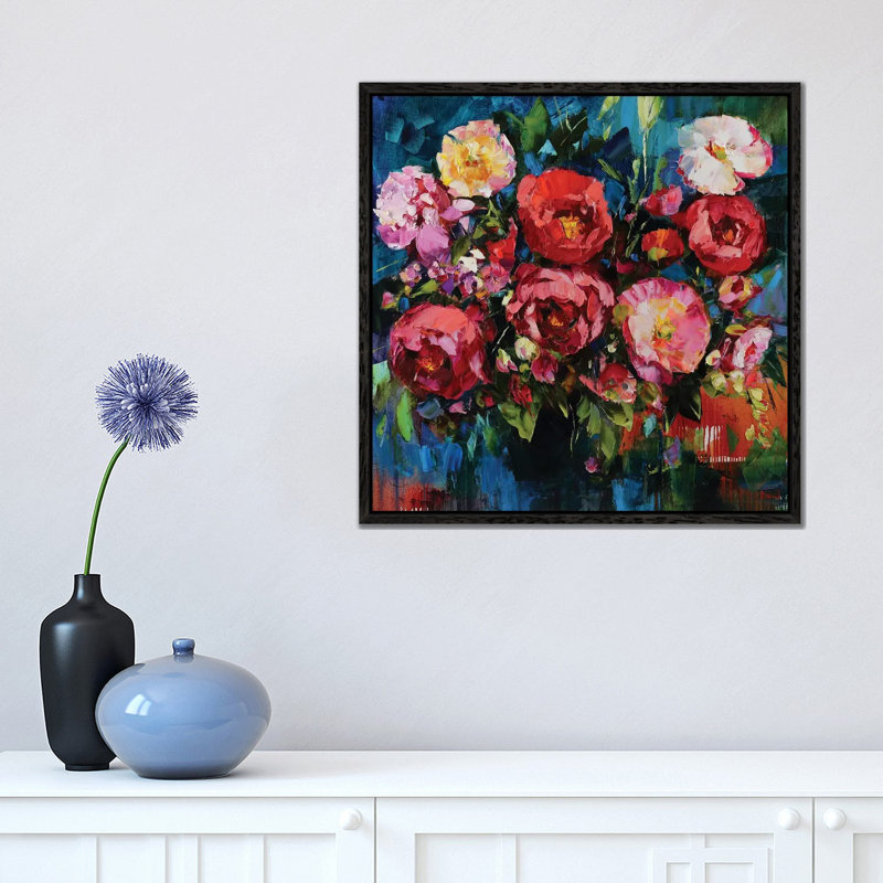Pretty In Pink by Tatyana Yabloed - Print on Canvas, 66.04cm H x 66.04cm W x 3.81cm D, Black Floater Framed