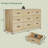 9 Drawer Dresser For Bedroom, Natural Wood