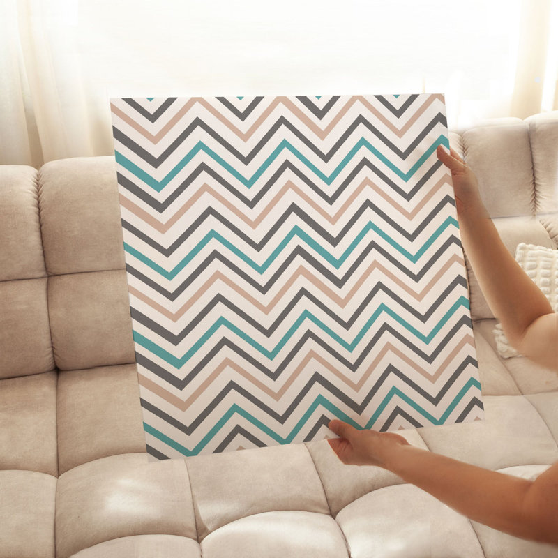 «Abstract Sweet Dreams Chevron Stripes II», reproduction d'art moderne sans cadre, H 14 po x l 14 po