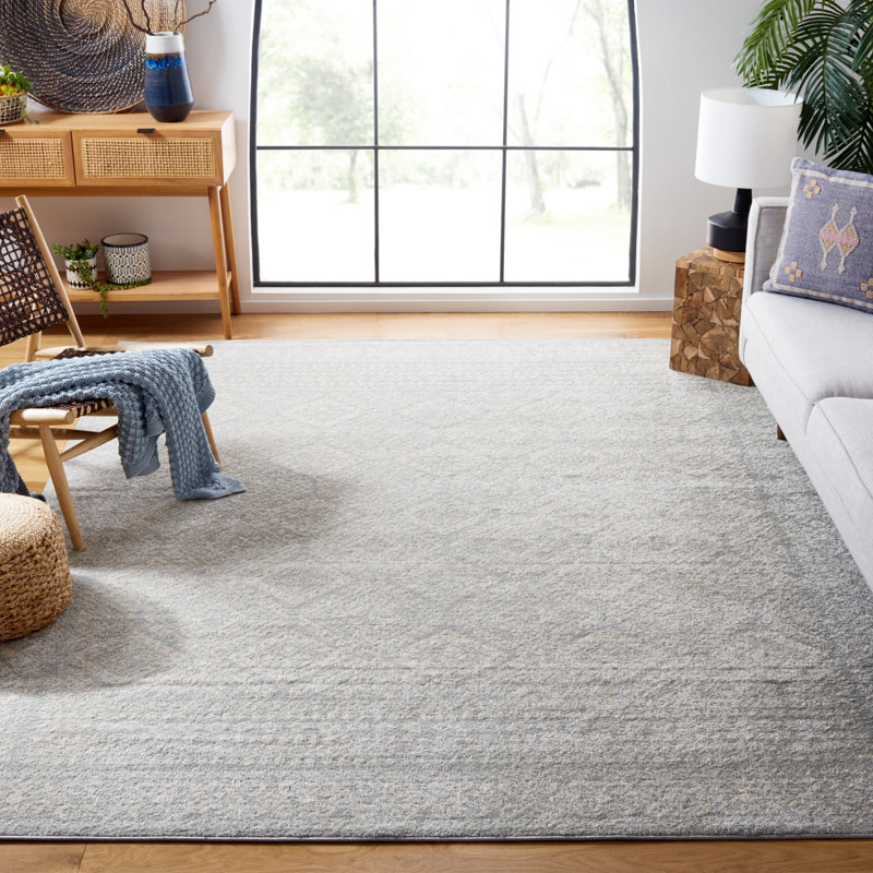Lorenco Power Loom LightGray/Ivory Rug, Rectangle 5'3" x 7'6"