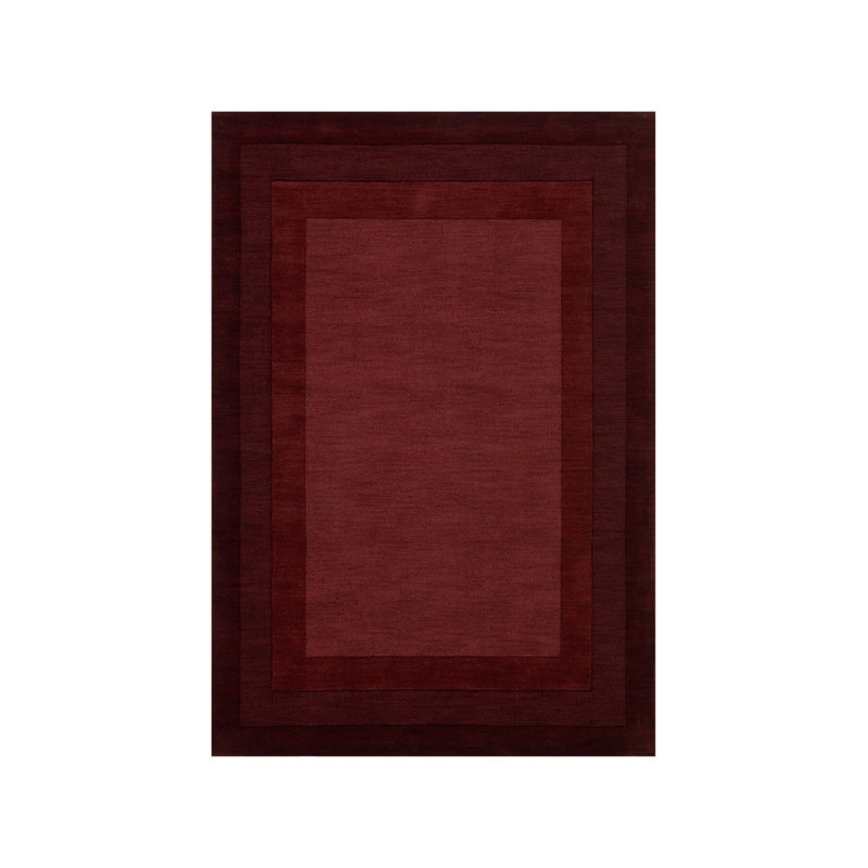 Tapis en polypropylène à motif géométrique de couleur bourgogne, Tapis de couloir 2 pi 7 po x 9 pi 10 po