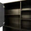 Armoire de buanderie avec portes et tablette, panier à linge inclinable, plusieurs espaces de rangement, style autoportant, tablette ouverte, tablette réglable-357230248