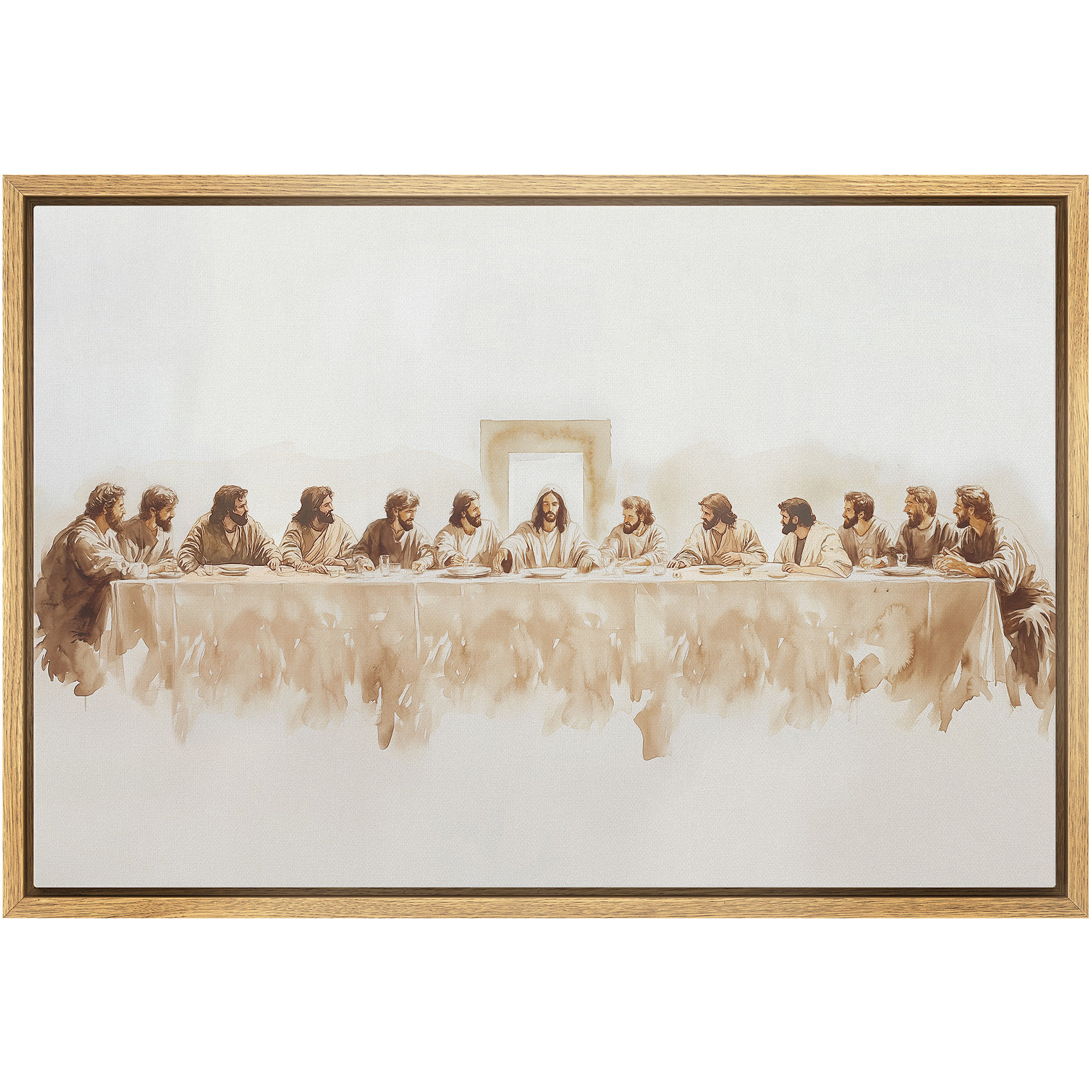 The Last Supper, Framed Bedroom Wall Decorations Canvas Print - 24" H x 36" W