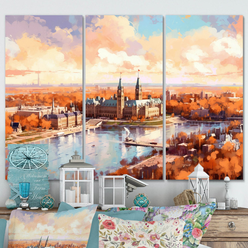 «Sunny On Ottawa River», ensemble de reproduction d'art en métal allemand