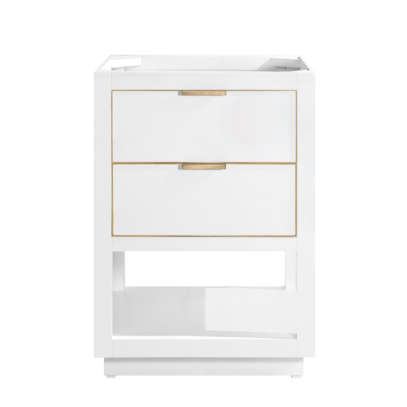 Allie 24'' W Single Bathroom Vanity Base, White/Matte Gold