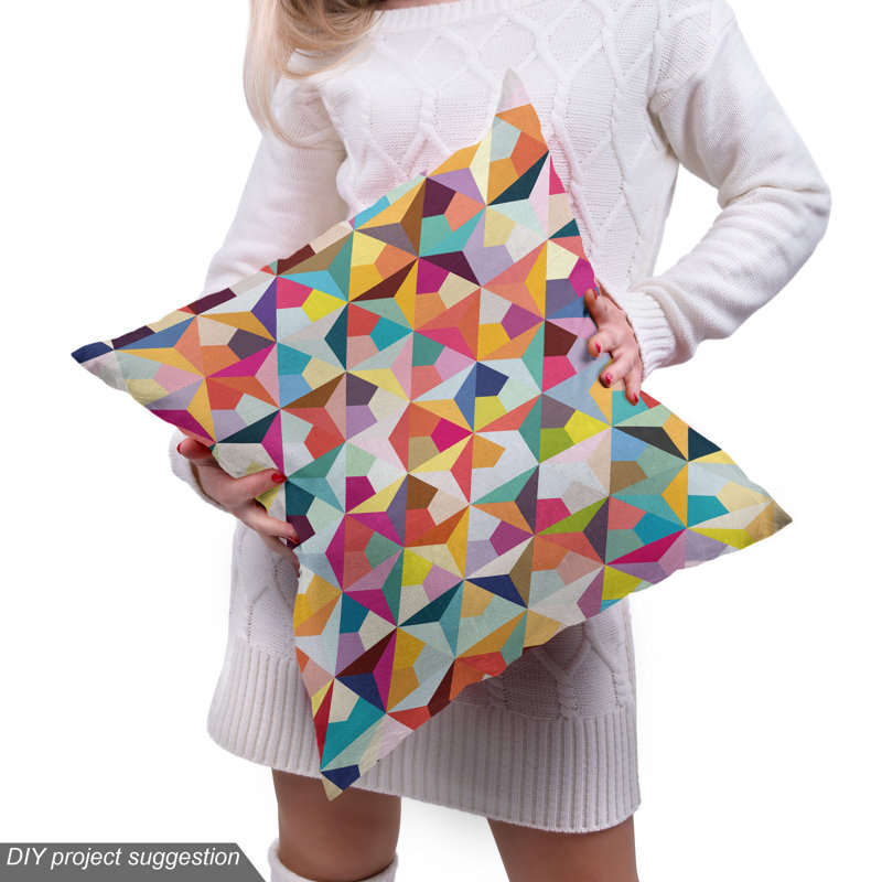 Tissu à motif de triangles agulaires, l 58 po x L 72 po