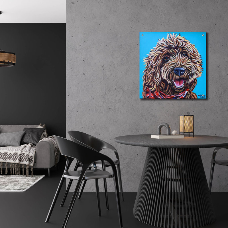 'Doodle On Blue' by Carolee Vitaletti Acrylic Glass Wall Art, 24" H x 24" W x 0.2" D