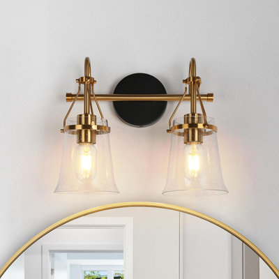 Strasburg Seeded Glass Dimmable Vanity Light