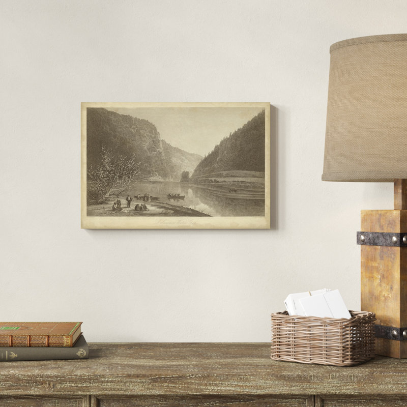 «Delaware Water Gap» par Robert Hinshelwood - peinture sur toile tendue, H 12 po x l 18 po x P 1,25 po