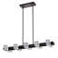 Lustre - rectangulaire pour salle à manger, 10 lumières de style maison de campagne noire avec luminaire suspendu de conception linéaire, luminaire suspendu en cristal de style moderne