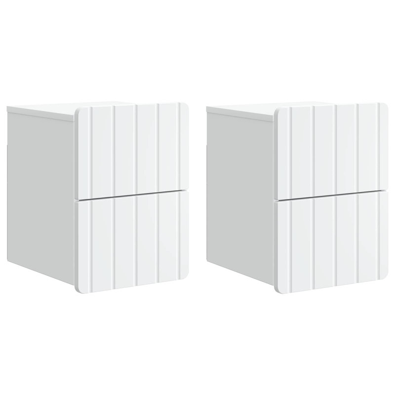 33cm W Manufactured Wood Bedside Table, White