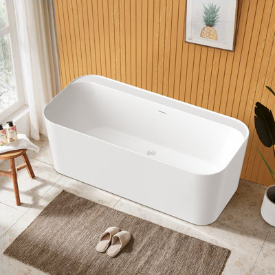59" X 29" Freestanding Soaking Acrylic Bathtub