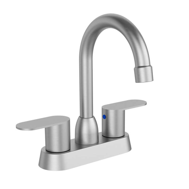 Bathroom Faucet Brushed Nickel 2-Handle Bathroom Sink Faucet 360 Degree High Arc Swivel Spout Centerset 4 Inch Vanity Faucet RV Bathroom Faucet 3 Holes Lavatory Faucet
