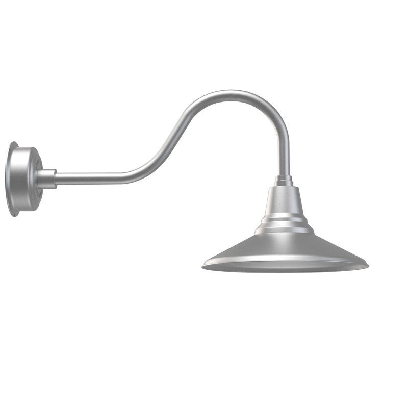 Luminaire de grange d’extérieur Albali, Argent galvanisé, H 16,37 po x l 14 po x P 30,75 po