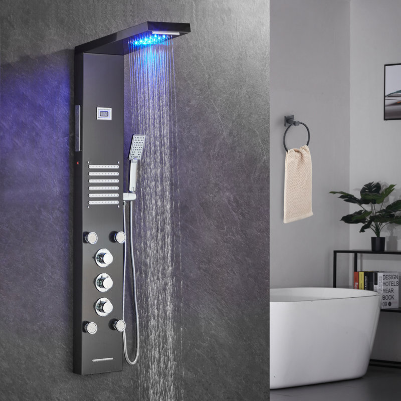 Shower Tower Panel, Black
