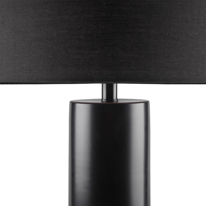 Fulton 27.5" Black Concrete and Steel Table Lamp Set