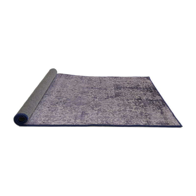 Tapis mauve / gris à motif floral Sharice, Rond 7 pi