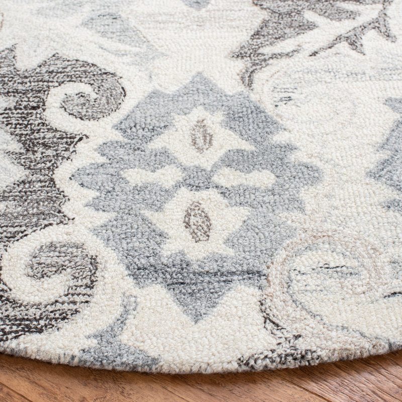 Kirkwood Hand Tufted Wool And Cotton With Latex Oriental Rug, Round 4'
