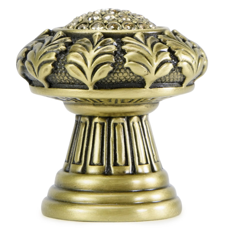 VERONA KNOB; CLEAR CRYSTAL;, Brass, 1 3/8"