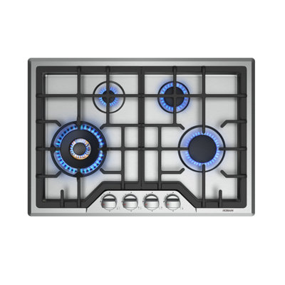 Surface de cuisson au gaz 30 po ROBAM Turbo Flame - 4 brûleurs en laiton, cuisinière au gaz convertible au gaz naturel / au gaz de pétrole liquéfié intégrée, protection contre les flammes G413