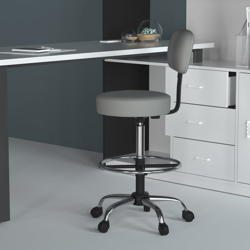 Vinyl Drafting Chair, Gray