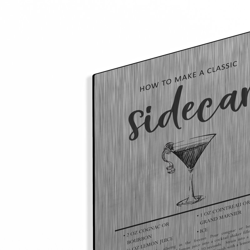  Art mural en métal «Sidecar» par 12 po x 16 po, H 16 po x l 12 po