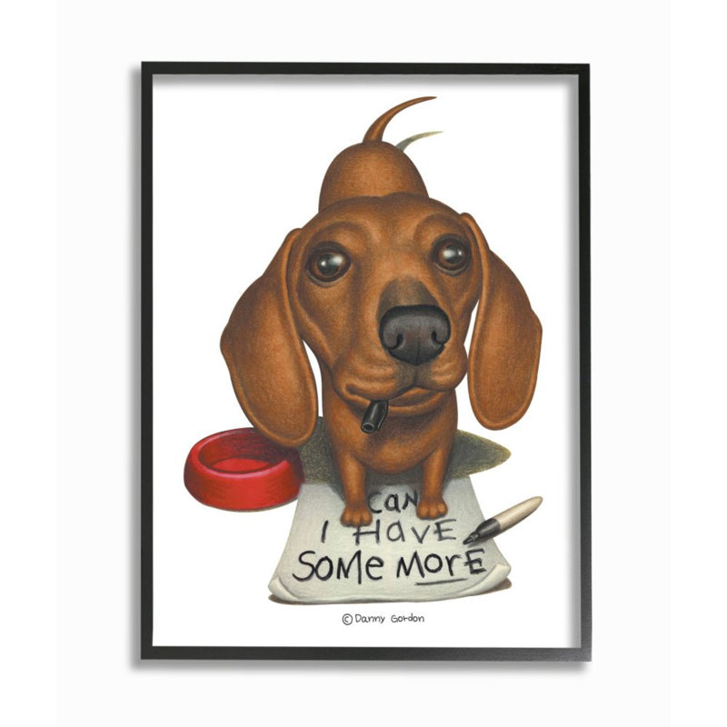 «Hungry Dog Can I Have Some More Expression Pet Humor» par Danny Gordan - impression d'art graphique
