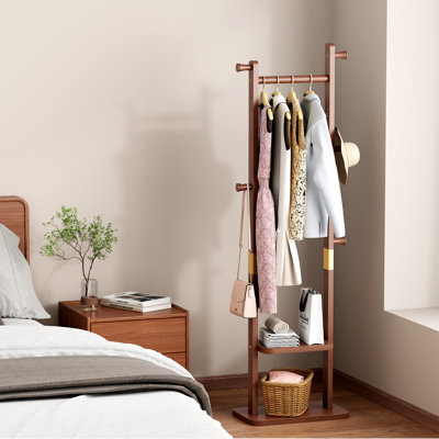 Coat Racks solid wood hanger 23.6* 11*70.8in Solid environmental protection easy to assemble beautiful can be placed in the bedroom/entrance/living room (Walnut)