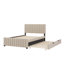 Lit plateforme double en velours avec lit gigogne escamotable-1478459268