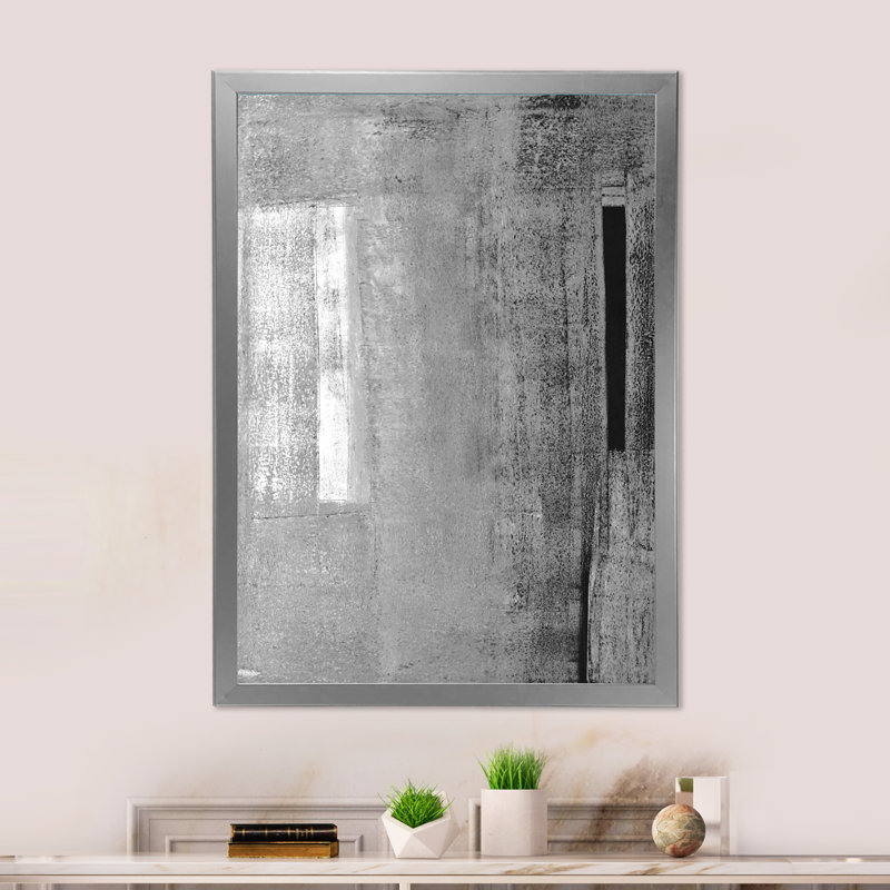 Art moderne gris et bleu II 2FDP47789, Toile avec cadre argenté, H 36 po x l 24 po x P 1 po