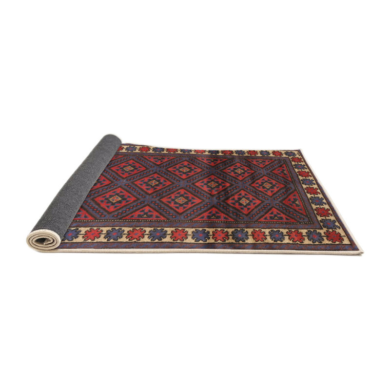 Tapis brun / bleu Southwestern, Rond 4 pi