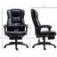 6 fauteuils de bureau massants, 5 réglages, cuir PU, inclinaison réglable et repose-pieds, cuir noir confortable avec masseur à vibrations, modes, inclinaison, hauteur, rotation à 360 °, rétractable