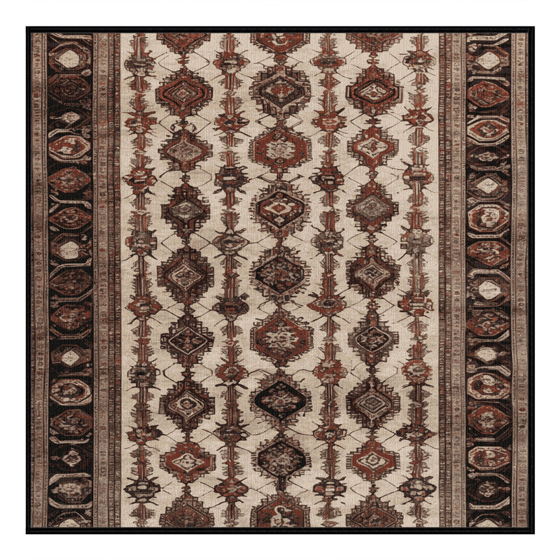 Tapis brun lavable à la machine, Carré 8 pi
