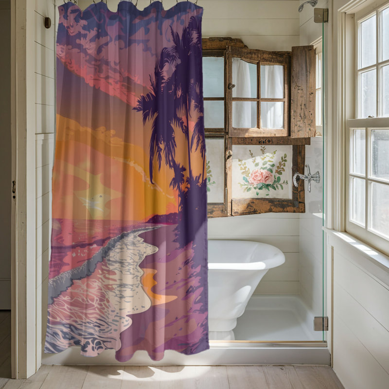 Rideau de douche Sunset Sands, H 74 po x l 71 po