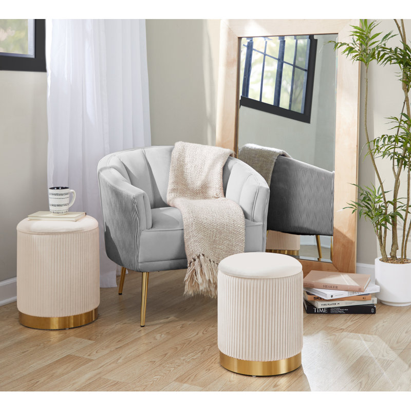 Fauteuil Benley, Velours argenté