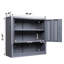 Armoire de rangement murale grise de 31,21 po de hauteur avec porte, armoire à outils flottante, tablettes amovibles, mouvement de charnière précis en acier pour cuisines, sous-sols, entrepôts, assemblage rapide,