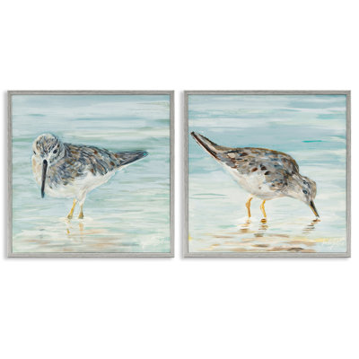 Ensemble de 2 giclées d'oiseaux de rivage à pluvier par Julie DeRice