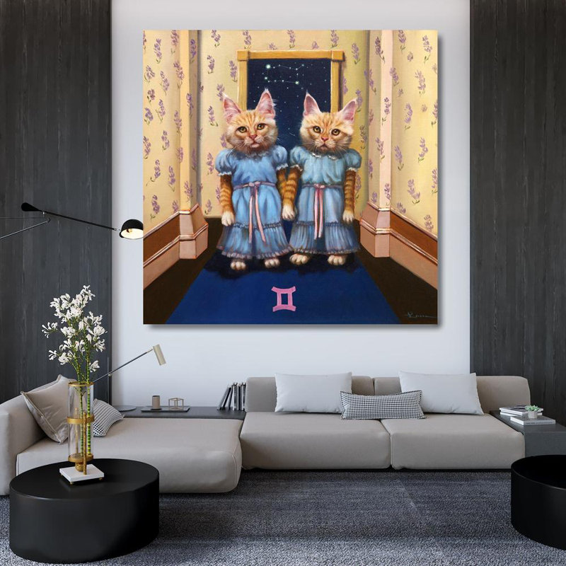 «Red Barrel Studio® Heffernan, Lucia», reproduction d'art sur toile sous le titre: Gémeaux, H 36 po x l 36 po