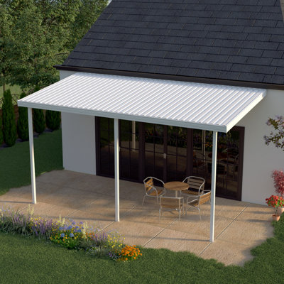 Auvent de patio en pente blanc
